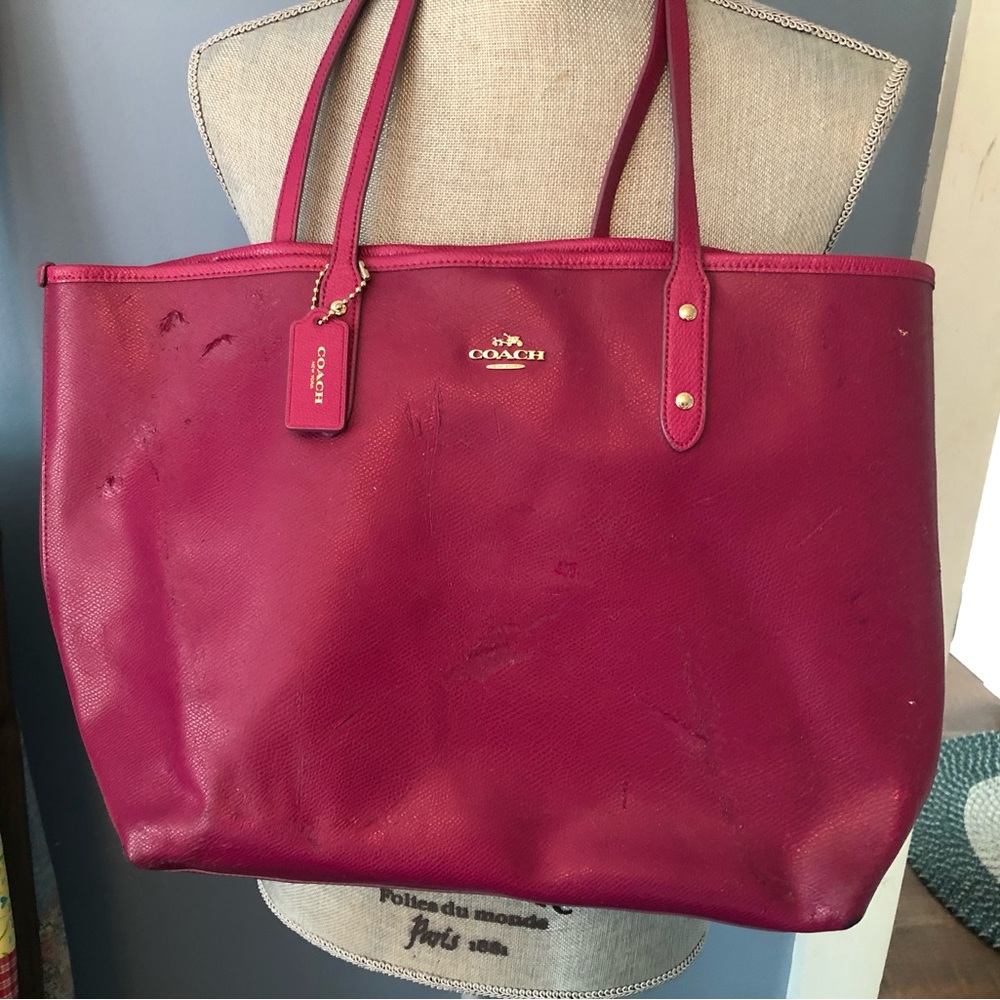 Coach tote bag, see pics and description for condition, vintage mauve